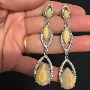 Elegant Gold and Silver Teardrop Earrings
